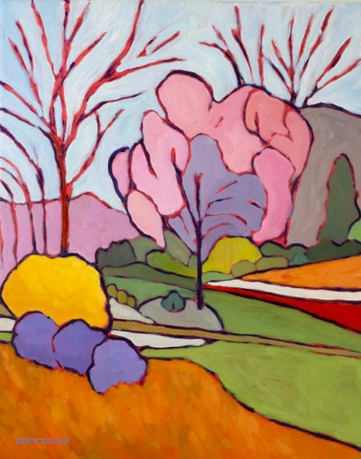Spring Abstractions II,2024 (olja på duk) av Catherine J Martzloff