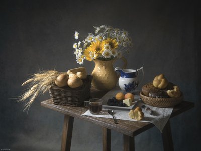 Rustikt frukoststilleben av Catherine Wang