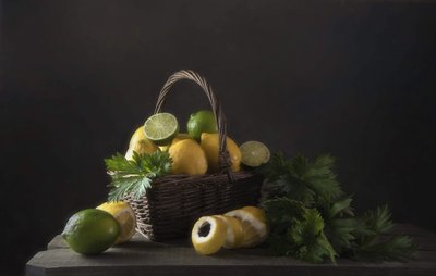 Rustikt stilleben med citrusfrukter av Catherine Wang