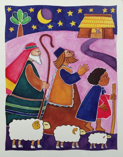 Herdarnas resa till Betlehem av Cathy Baxter