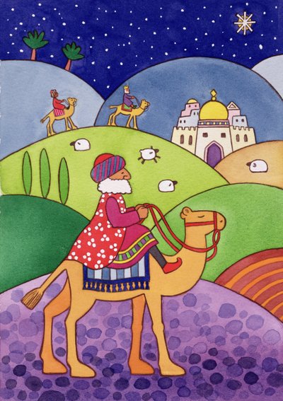 The Three Kings, 1997 (wc på papper) av Cathy Baxter