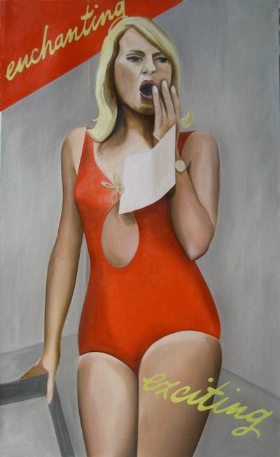 Förtrollande, spännande, 2007 (olja på linne) av Cathy Lomax