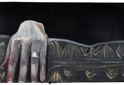 Filmdagbok #48 (18.05.13 Han kunde inte se vem det var), 2015 (olja på papper) av Cathy Lomax