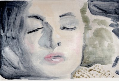 Filmdagbok #49 (28.05.13 Han ville inte väcka henne), 2016 (olja på papper) av Cathy Lomax