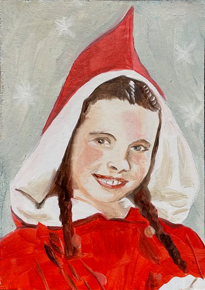 Margaret, 2023 (olja på papper) av Cathy Lomax