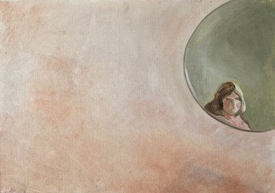 Mirror, 2020 (olja på papper) av Cathy Lomax