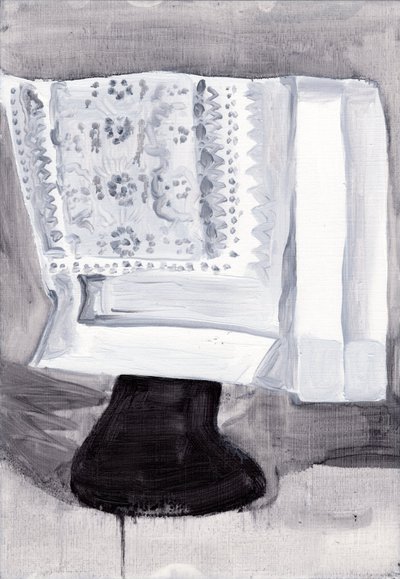 Obsfuscate, 2019 (olja på papper) av Cathy Lomax