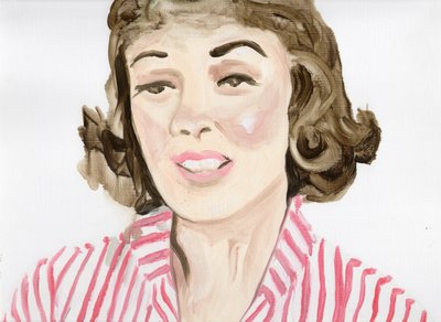 Stars in Stripes (JJ), 2015 (olja på papper) av Cathy Lomax