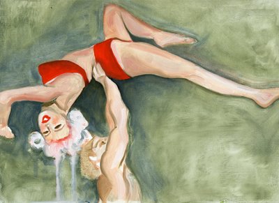 Det oundvikliga slutet på en kärleksgudinna (Jayne 4), 2008 (olja på duk) av Cathy Lomax