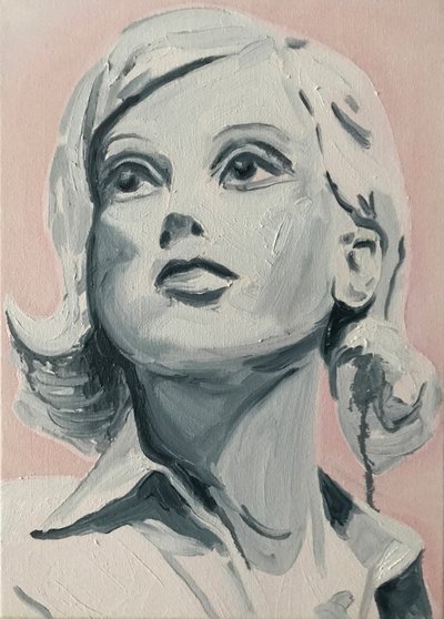 De glada jungfrurna: Darcey, 2017 (olja på linne) av Cathy Lomax