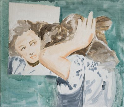 Up Do, 2017 (olja på linne) av Cathy Lomax