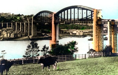 Royal Albert Bridge, Saltash, Cornwall, 1926. av Cavenders Ltd