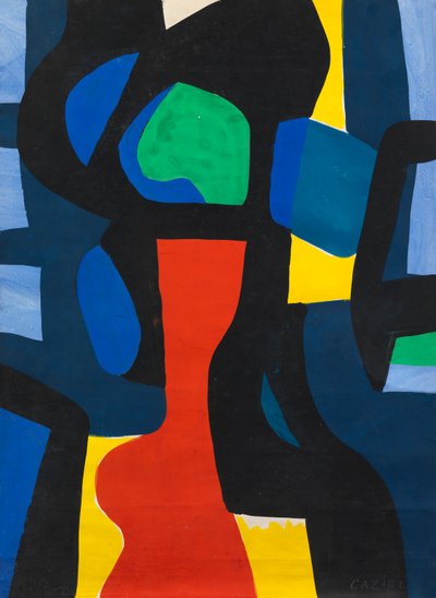 Abstrakt komposition, ca 1952 (gouache på papper) av Caziel Caziel