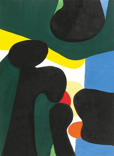 Komposition, ca 1950 (gouache på papper) av Caziel Caziel