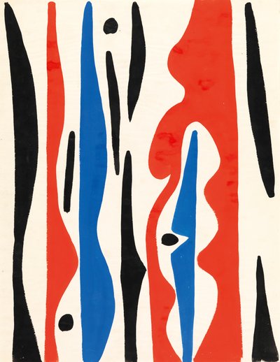 Komposition, ca 1950 (gouache på papper) av Caziel Caziel