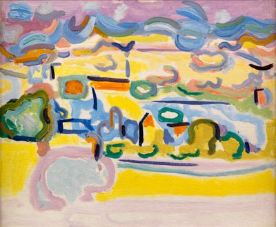 Fauvist-landskap, ca 1945 (olja på duk) av Caziel Caziel