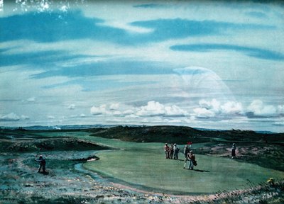 Cecil Aldin 1870-1935, konsttryck av golfbana, c1920 av Cecil Charles Windsor Aldin