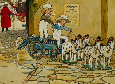 Chips av det gamla blocket; The York Stage Coach, av Cecil Charles Windsor Aldin
