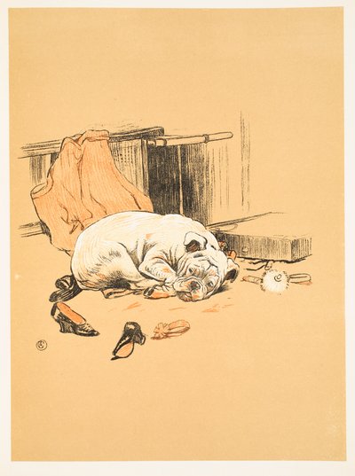 Besvikelse över att inte hitta chokladen, från A Gay Dog, Story of a Foolish Year Aldin, Cecil Charles Windsor (1870-1935), publicerade William Heineman, 1905. 1st Edition, Illustration, Chalk and C av Cecil Charles Windsor Aldin
