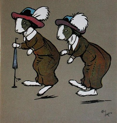 Humpty and Dumpty, illustration från "Merry Party" av May Byron, publicerad av Hodder och Stoughton av Cecil Charles Windsor Aldin