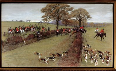 Jaktscen, besättning South Berks Akvarell av Cecil Aldin (1870-1935) Privatsamling från 1800-talet - Jaktscen, South Berks