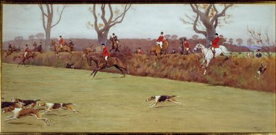 Jaktscen, besättningen Blackmoor Watercolor av Cecil Aldin (1870-1935) 1800-talets privatsamling av Cecil Charles Windsor Aldin