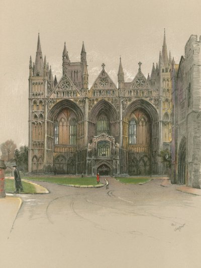 Peterboroughs katedral av Cecil Charles Windsor Aldin