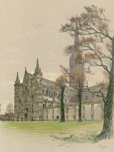 Katedralen i Salisbury av Cecil Charles Windsor Aldin