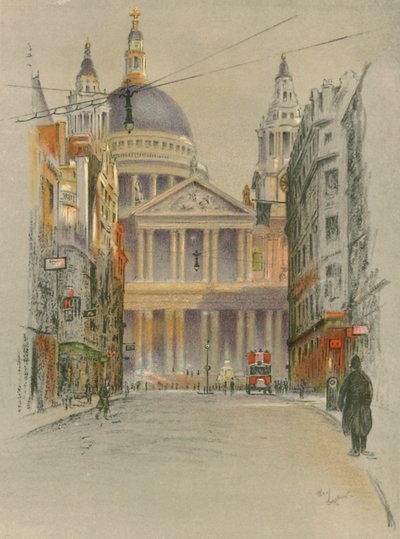 St Pauls katedral av Cecil Charles Windsor Aldin
