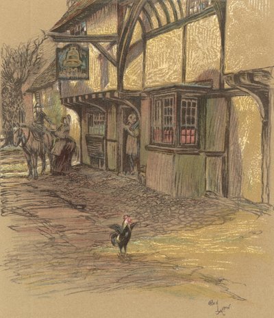 The Bell Inn, Waltham St Lawrence av Cecil Charles Windsor Aldin