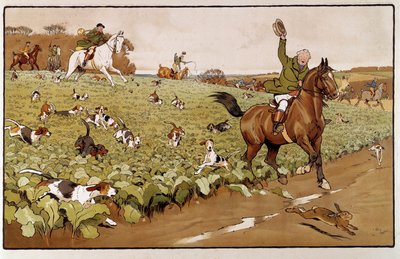 Akvarell av Cecil Aldin (1870-1935) Privat samling från 1800-talet av Cecil Charles Windsor Aldin