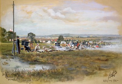 The Albert - Second Stage, 1000 yards, Bisley Camp, 1893 (wc och gouache på papper) av Cecil Cutler