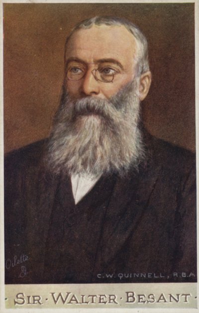 Sir Walter Besant (1836-1901), engelsk romanförfattare och historiker. av Cecil Watson Quinnell