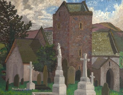 Llangenith Church, South Wales, ca 1930 (olja på duk) av Cedric Morris