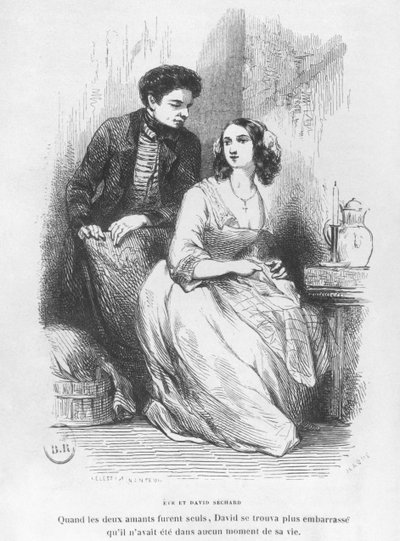 Eve och David Sechard, illustration från 