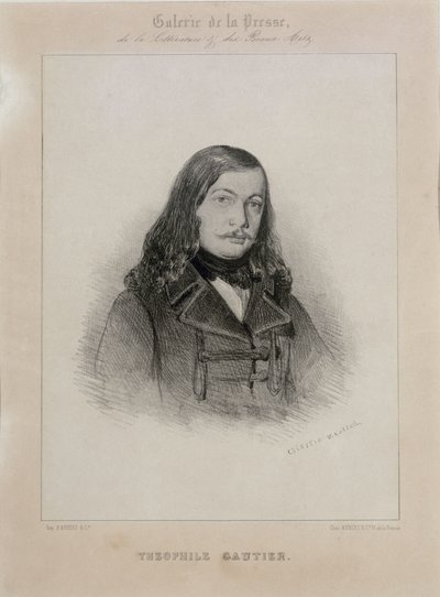Porträtt av poeten Théophile Gautier 1811-1872. av Celestin Francois Nanteuil