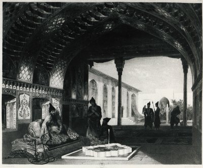 Spegelsalen i Palace of the Sardar of Yerevan, av Celestin Francois Nanteuil (1813-1873), Armenien av Celestin Francois Nanteuil