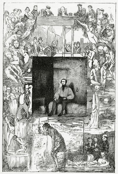 Fångens sista dag, 1800-talet (bw-gravyr) av Celestin Francois Nanteuil