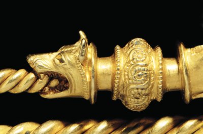 Mycket viktig La Tene krigare fibula, detalj av Celtic