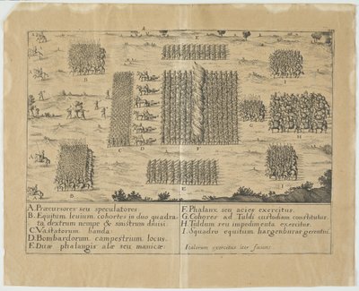 Italienska armén på mars (gravyr) av Central European School