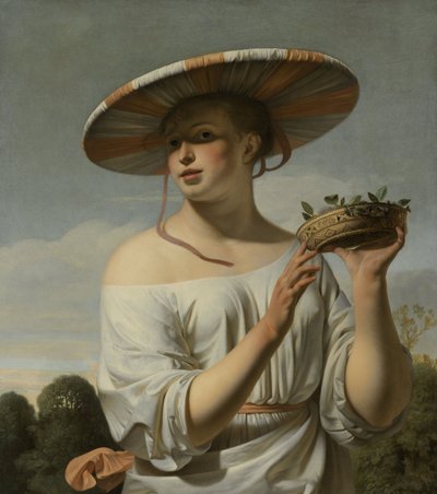 Girl in a Large Hat, ca 1645-50 (olja på duk) av Cesar Boetius van Everdingen