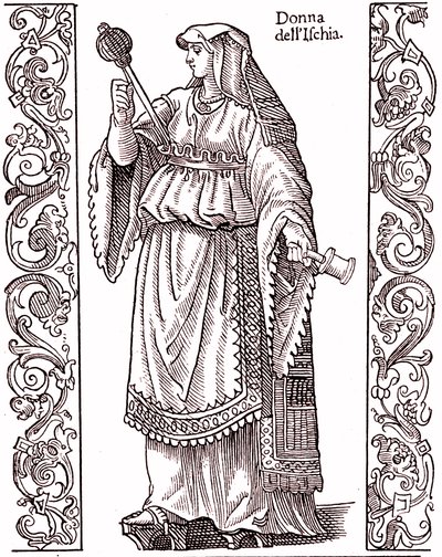 En bonde från ISCHIA - italiensk dräkt på 1600-talet av Cesare (after) Vecellio