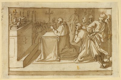 Saint Charles Borromeo vördar relikerna av Cesare Nebbia