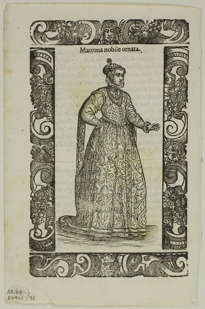 Blad från Habiti antichi e moderni, plansch 93 från Woodcuts from Books of the XVI Century av Cesare Vecellio