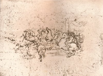 Kopia av en del av tecknad serie av slaget vid Anghiari, c1505-c1523 1883 av Cesare da Sesto