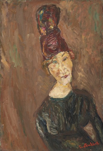 Kvinnan med den stora hatten, ca 1919 av Chaim Soutine
