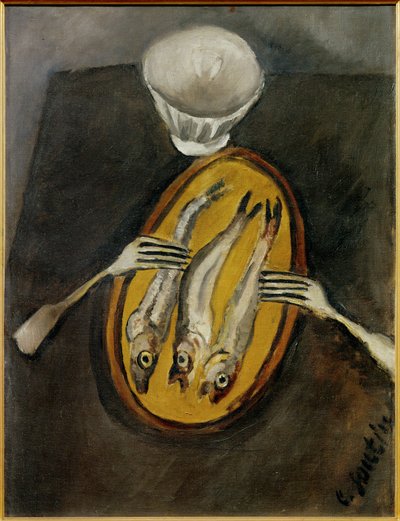Stilleben med sill, ca 1916 (målning på duk) av Chaim Soutine