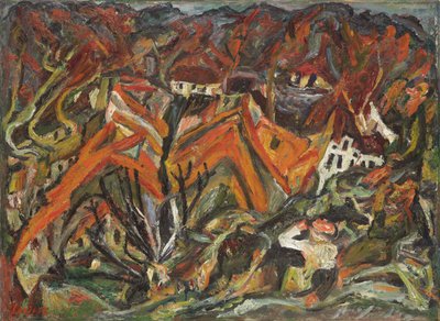 Utsikt över byn; Utsikt över byn, 1921-1922 av Chaim Soutine