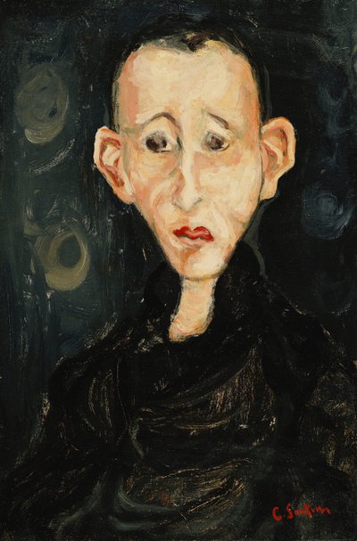 Ung man i mörkret; Le Garcon en Noir, 1924 av Chaim Soutine