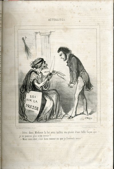 Illustration av Cham (1819-1879) i Le Charivari av Amédée de Noé